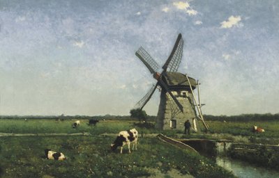 Landscape with Windmill near Schiedam by Johannes Hendrik Weissenbruch